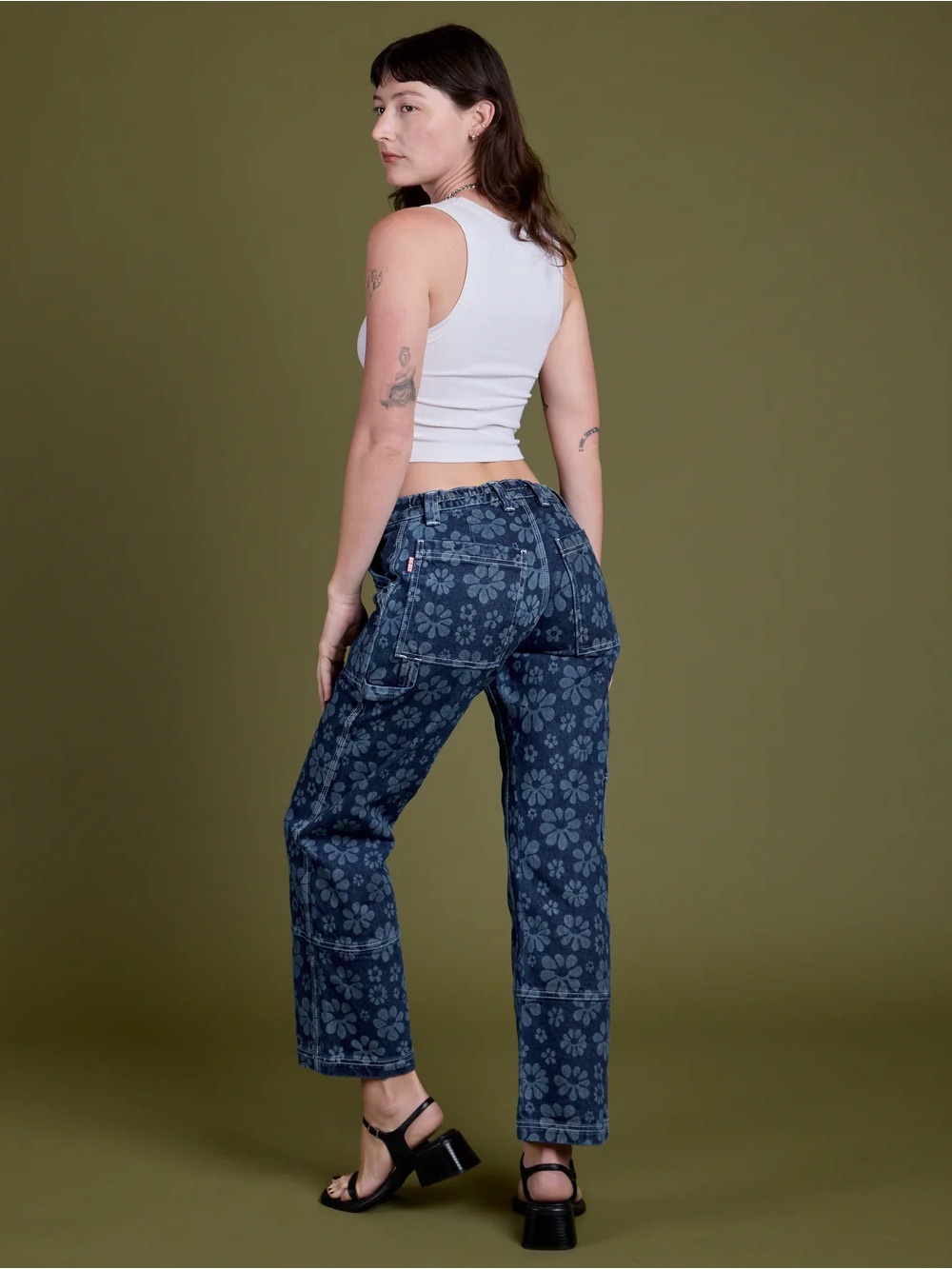 Big Bud Press lazy daisy mid rise carpenter jeans